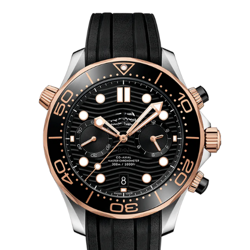 Classic Diver Watch 300M – Black Steel & Gold – Black Rubber – Quartz – 42mm