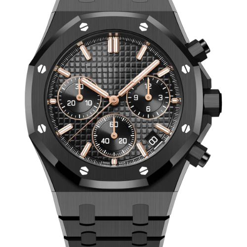 Classic Chronograph Watch Black Titanium Steel – 43mm (Quartz)