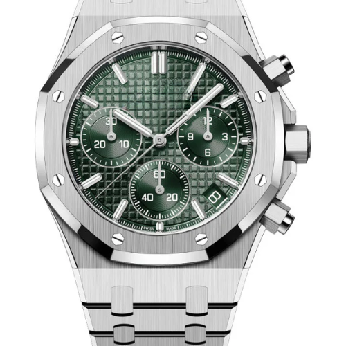 Classic Chronograph Watch Dark Green – 904L Steel – 41mm (Quartz)