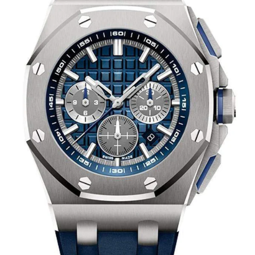 Sport Premium Watch Blue Silver OFFs – Blue Rubber – 43mm
