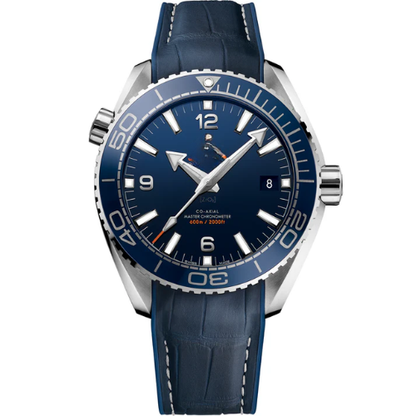 Ocean Sport Watch 600M – Blue Ceramic Bezel – Blue Leather Strap – Stainless Steel – Automatic – 43.5mm