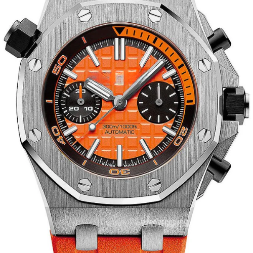 Sport Chronograph Watch Orange – Rubber Strap – 42mm