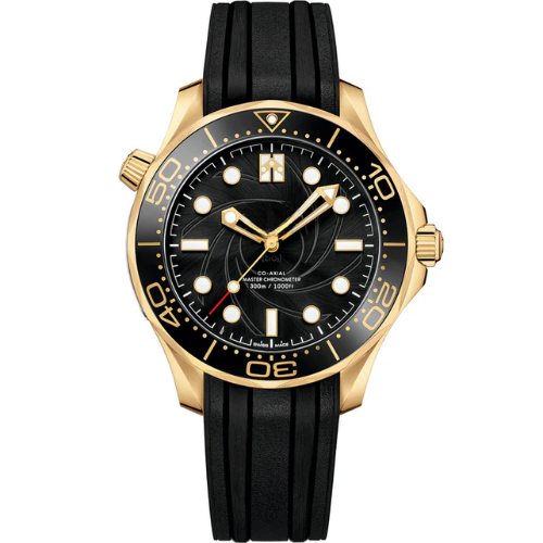 Classic Diver Watch 300M – Black & Gold – Black Rubber – Automatic – 41mm