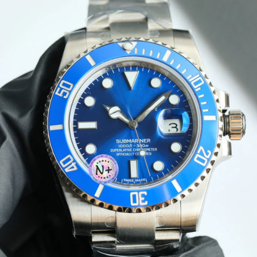 Professional Diver Watch Date, white gold, blue dial
