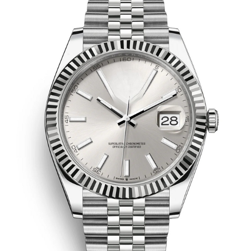 Classic Perpetual Watch 41, silver/white dial