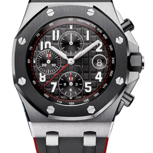 Sport Premium Watch 43mm Black Red Leather